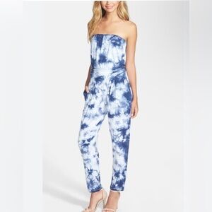 Tart blue Tye dye strapless jumpsuit size medium